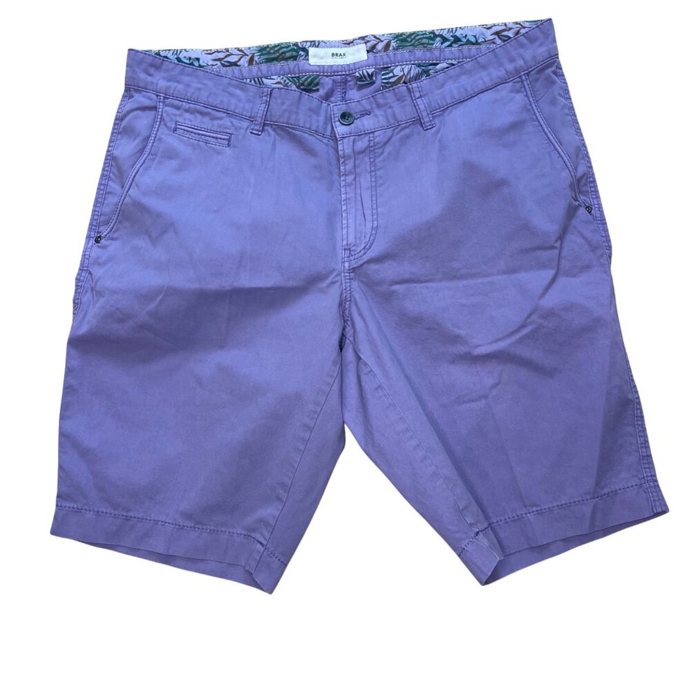 BRAX Bari Chino Shorts Men's Size 38 Regular Fit Flat Front Lavender‎ Cotton